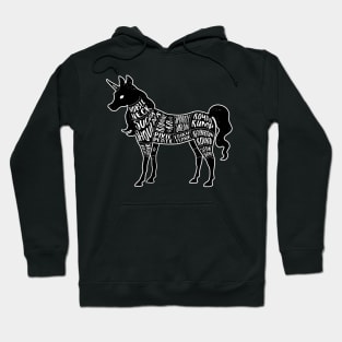 Unicorn - Fantasy Butcher Cuts of Meat - Black Hoodie